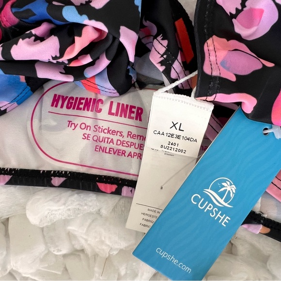 NWT Multicolored Leopard Print O-Ring One Piece Swimsuit SIZE XL - Picture 12 of 17